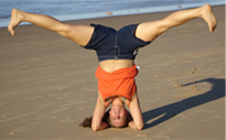 Tanya Botha Headstand on Beach